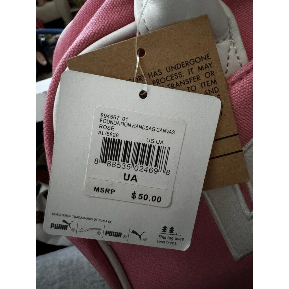 NWT Puma Foundation Handbag Canvas Pink Y2K Vintage 894567